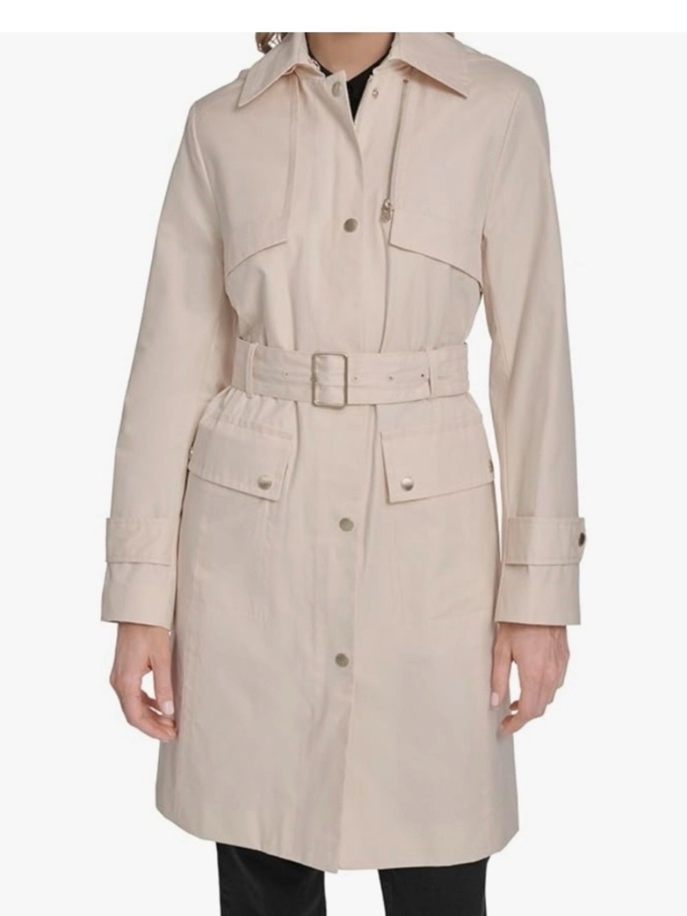 Cole Haan Light Beige Belted Trench Coat